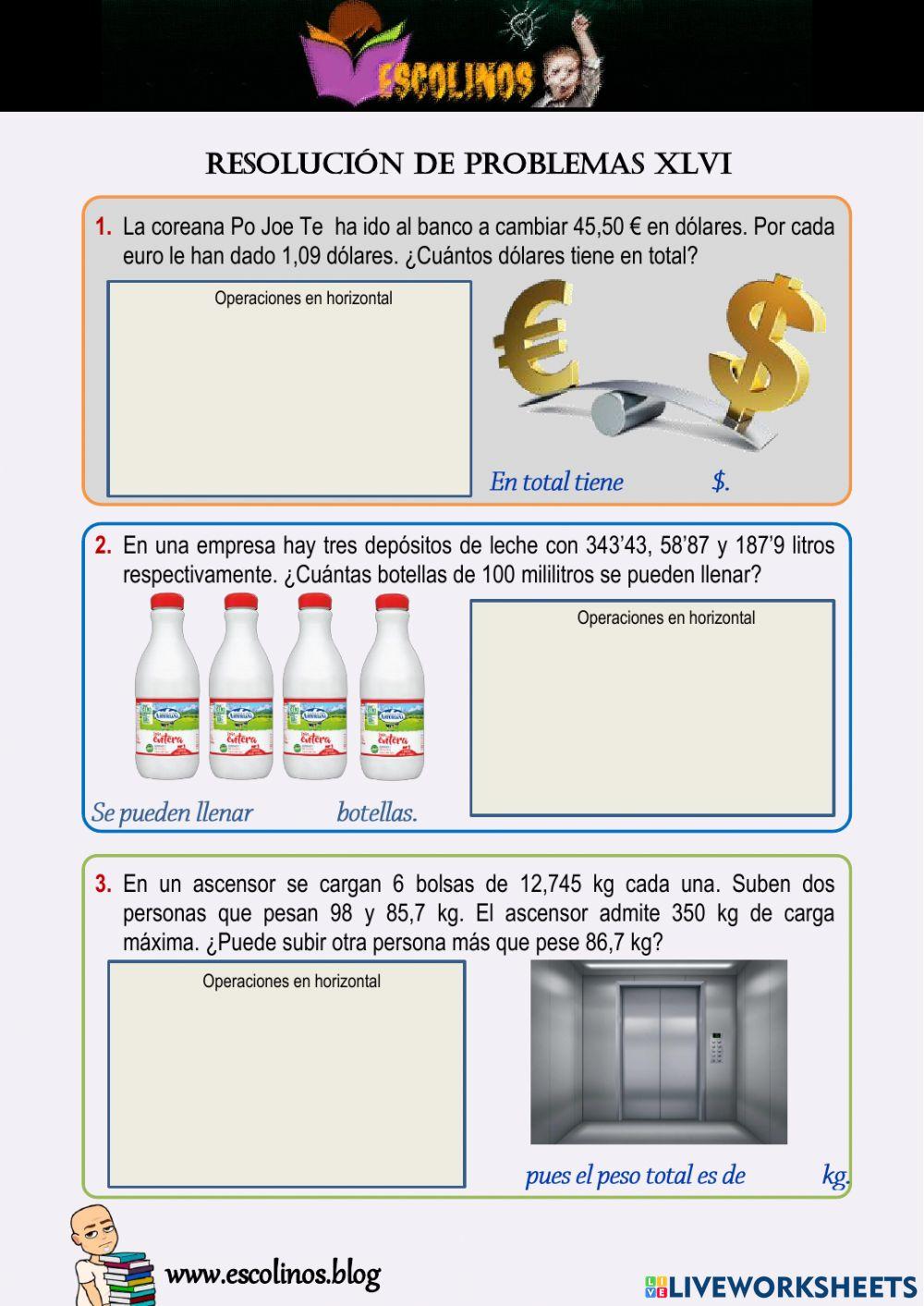 Matemáticas 5º. Resolución de Problemas XLVI