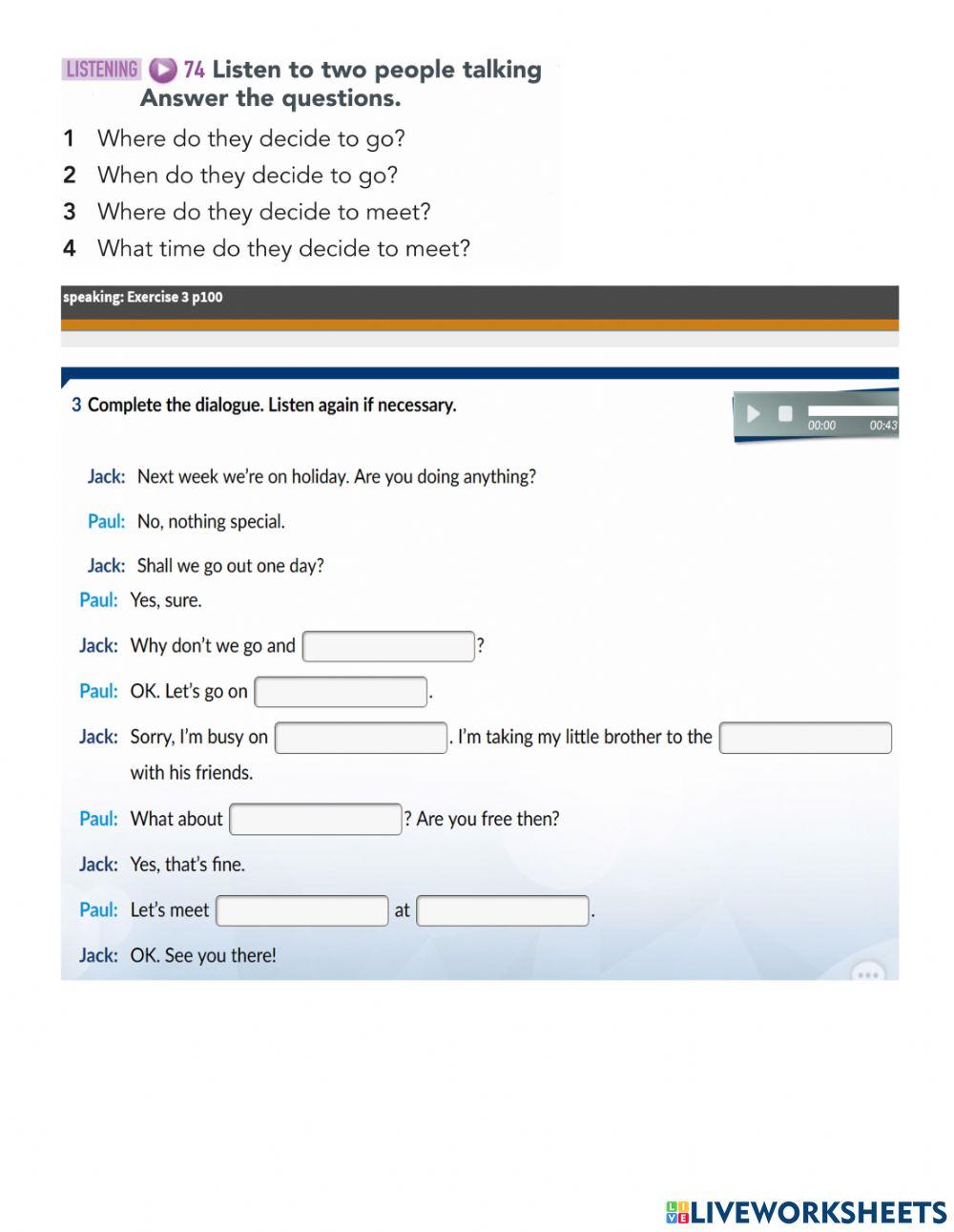 GW A2 u7 Speaking worksheet | Live Worksheets