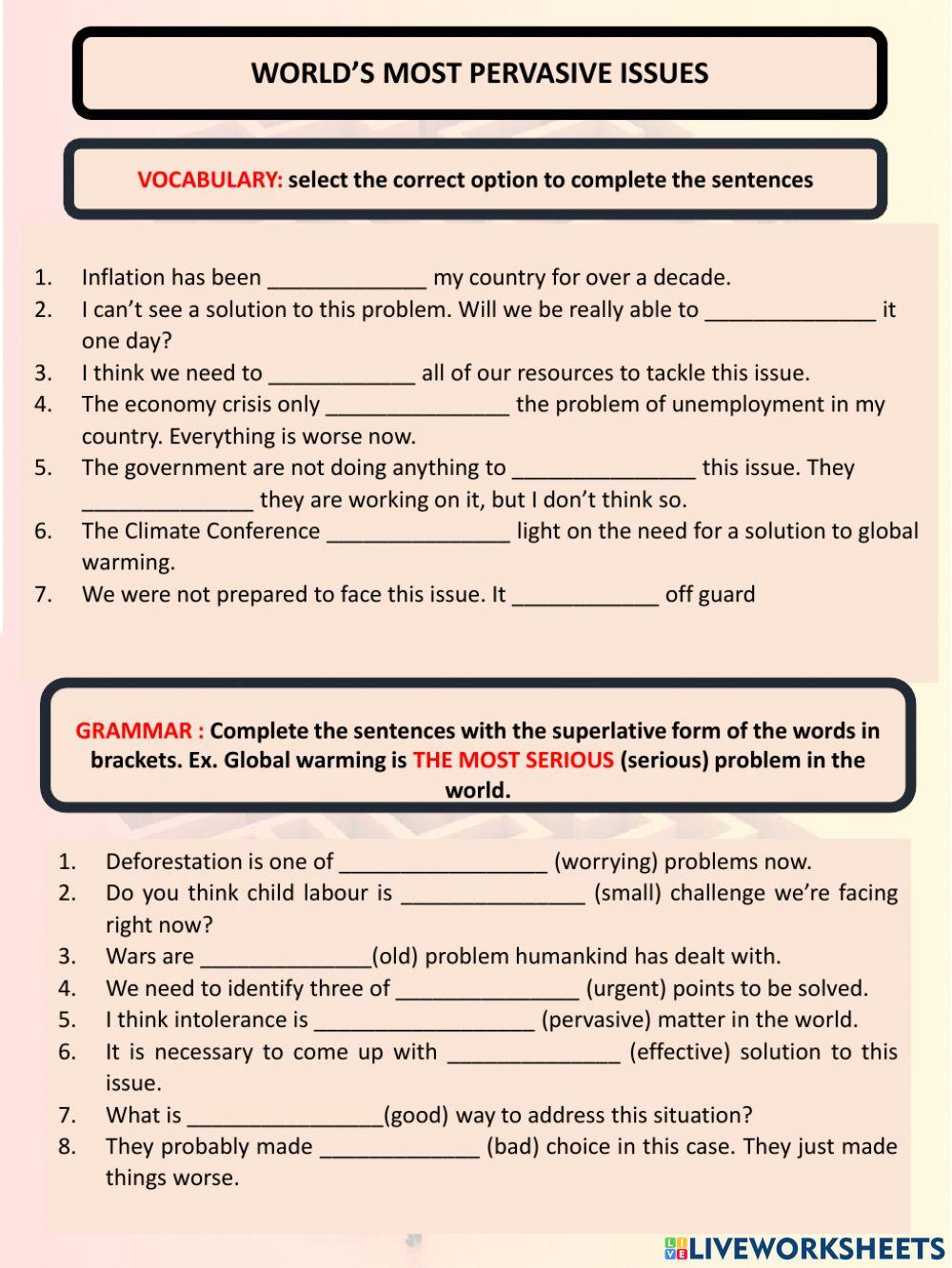 World's Most Pervasive Issues