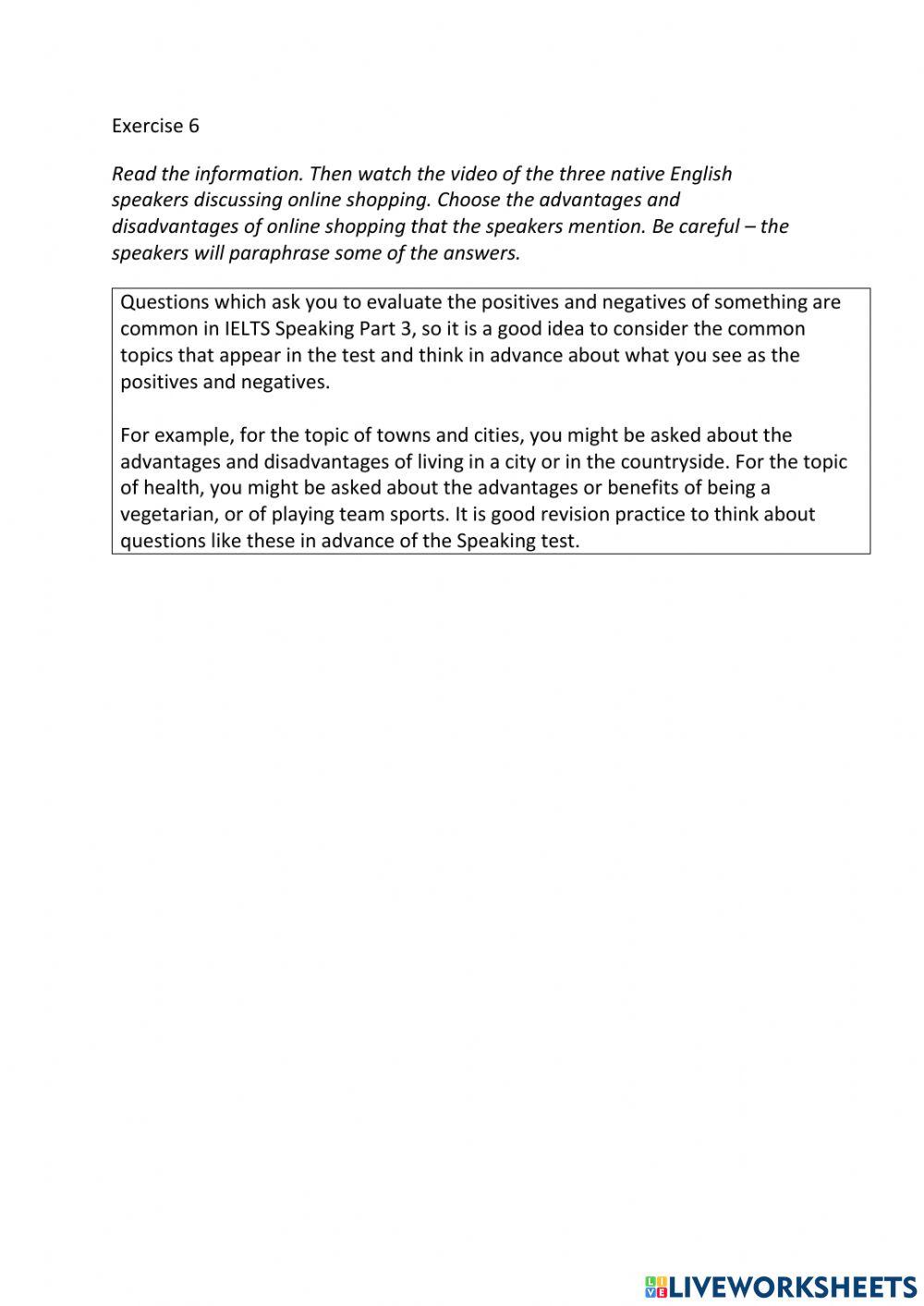 IE3, Unit 4, Speaking, Exercise 6