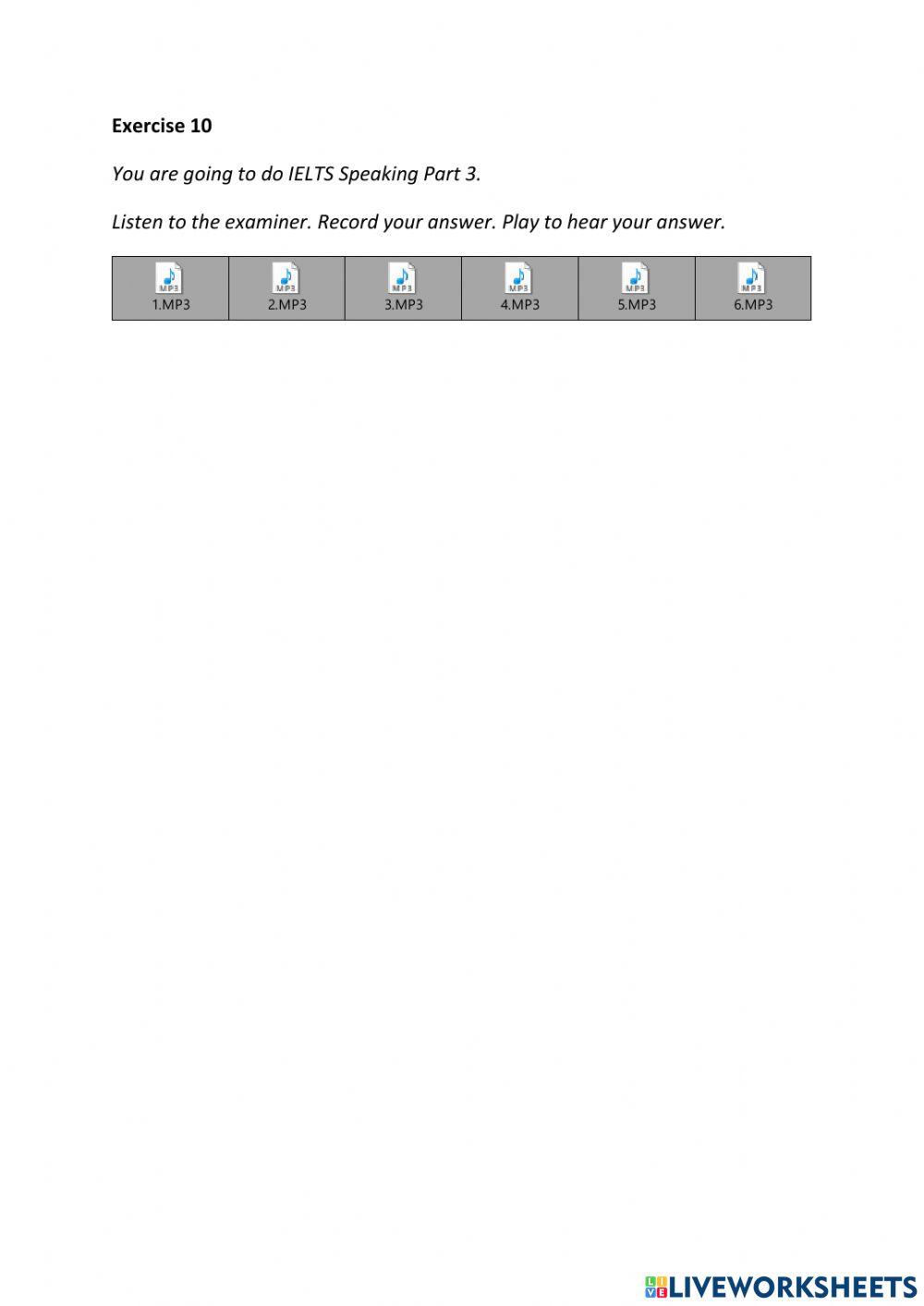 IE3, Unit 4, Speaking, Exercise 10