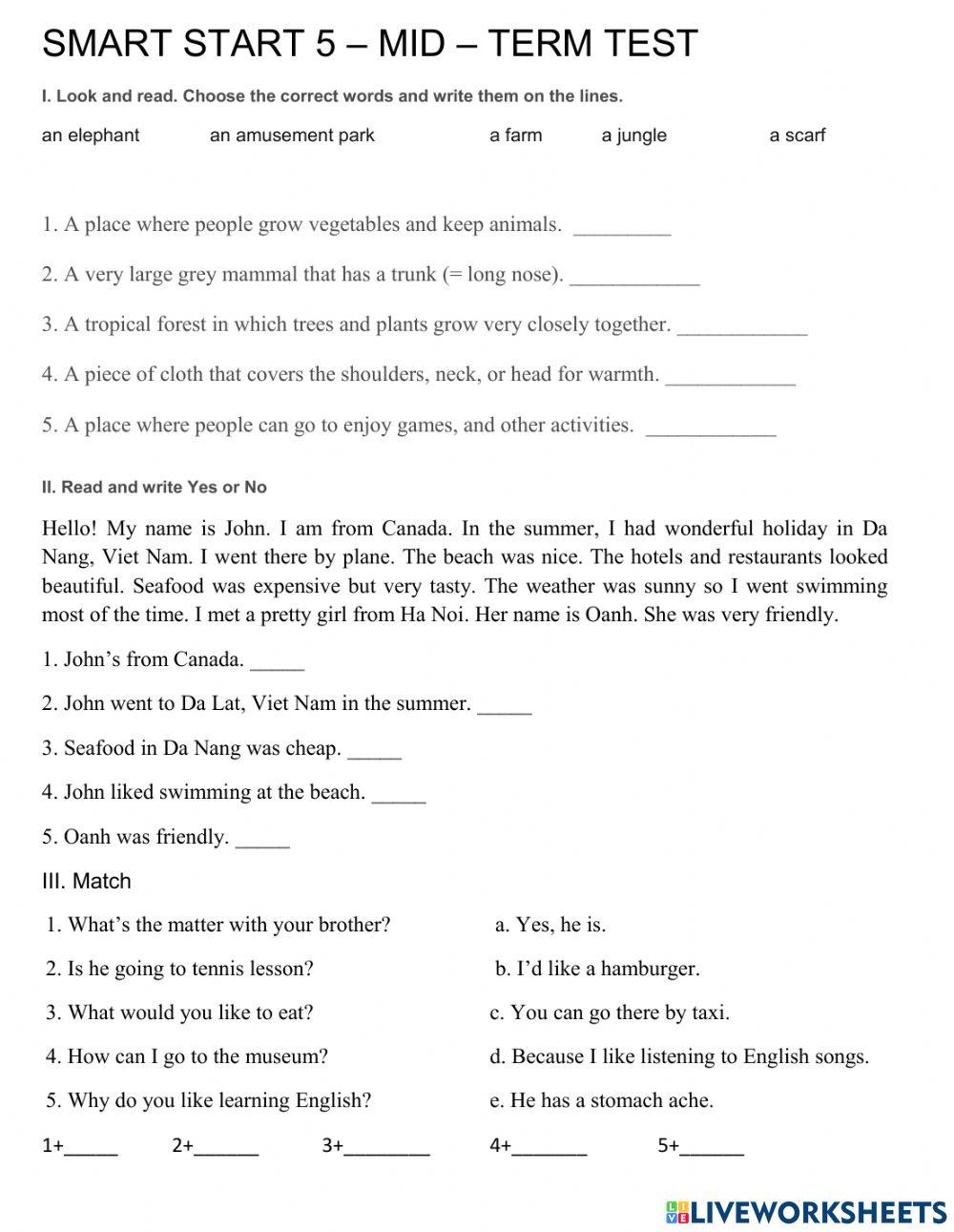 Smart start 5 - test 1