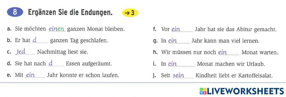 Zeitangaben D oder Akk