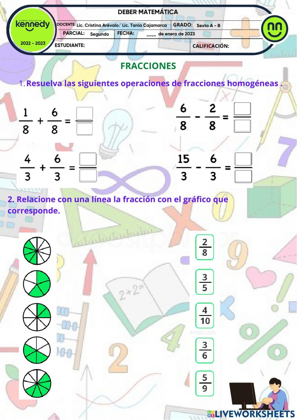 Ejercicio de fracciones