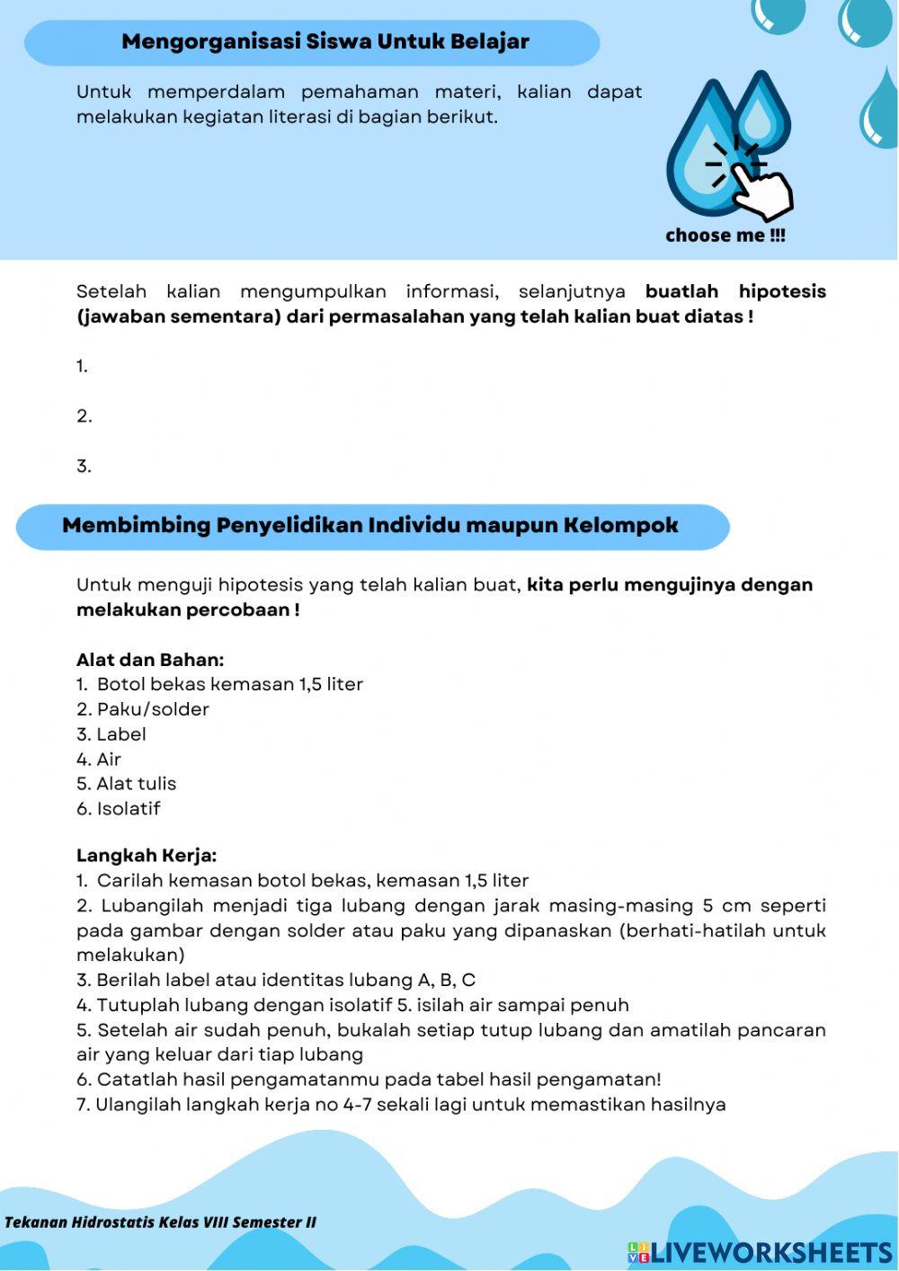 LKPD Tekanan Hidrostatis