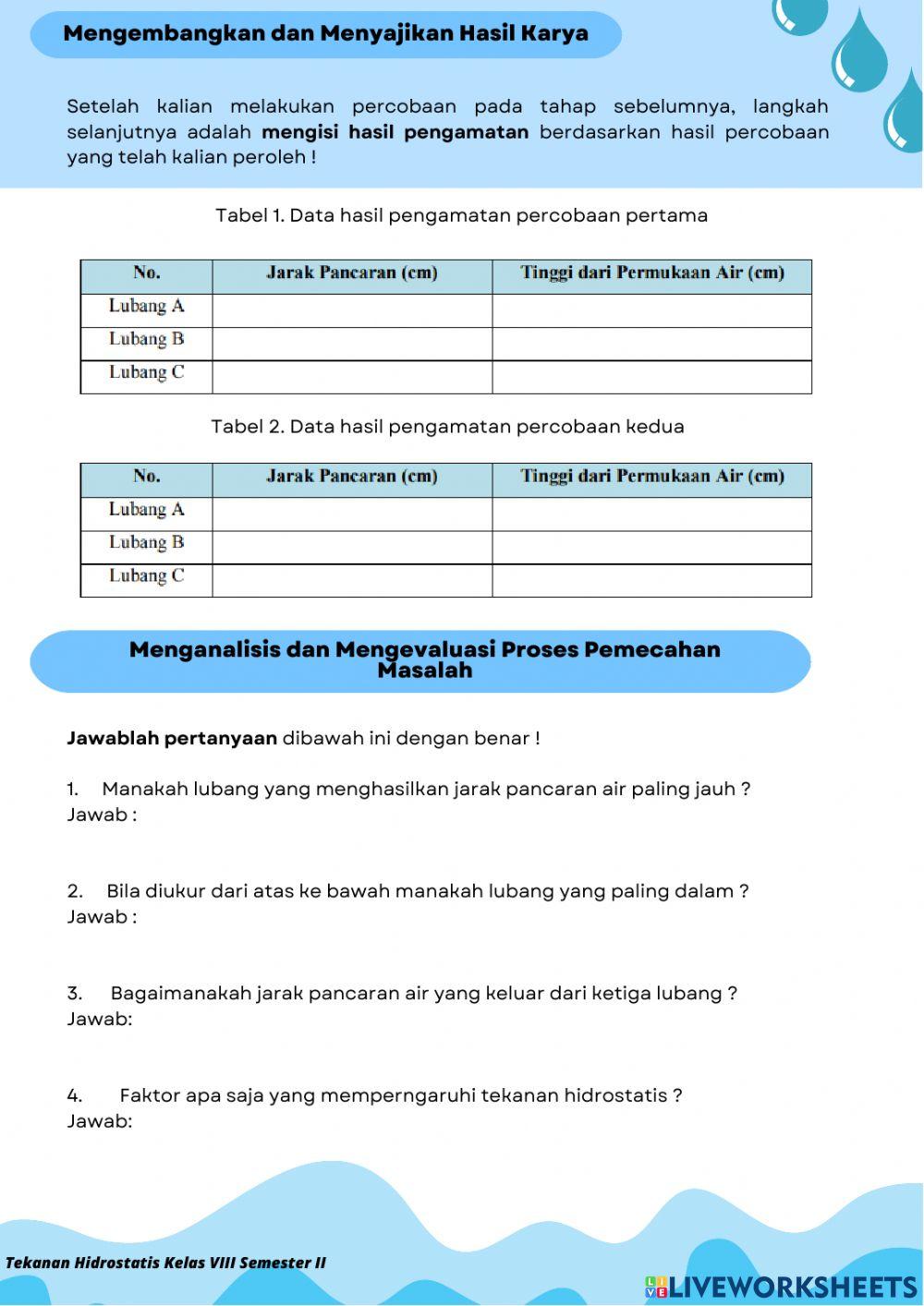 LKPD Tekanan Hidrostatis