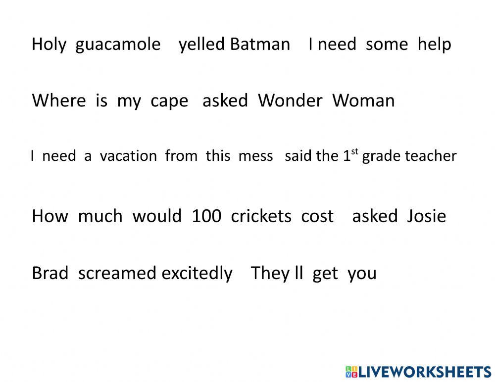 Quotation Marks and Punctuation in Quotations