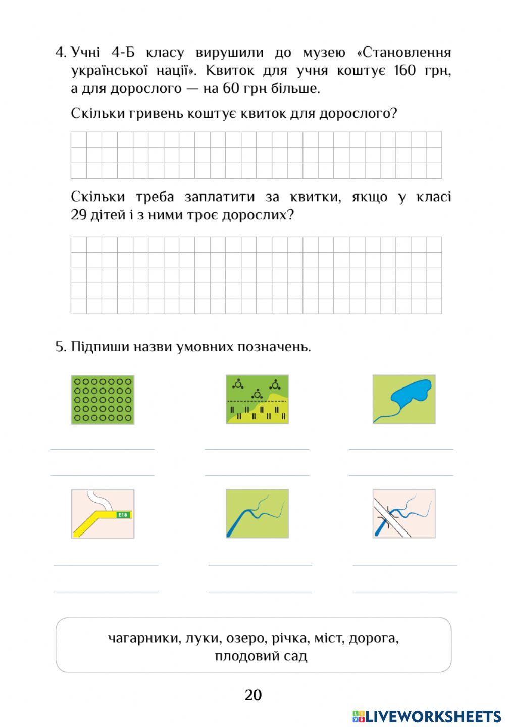 Діагностувальна робота за розділом -Світ людей-