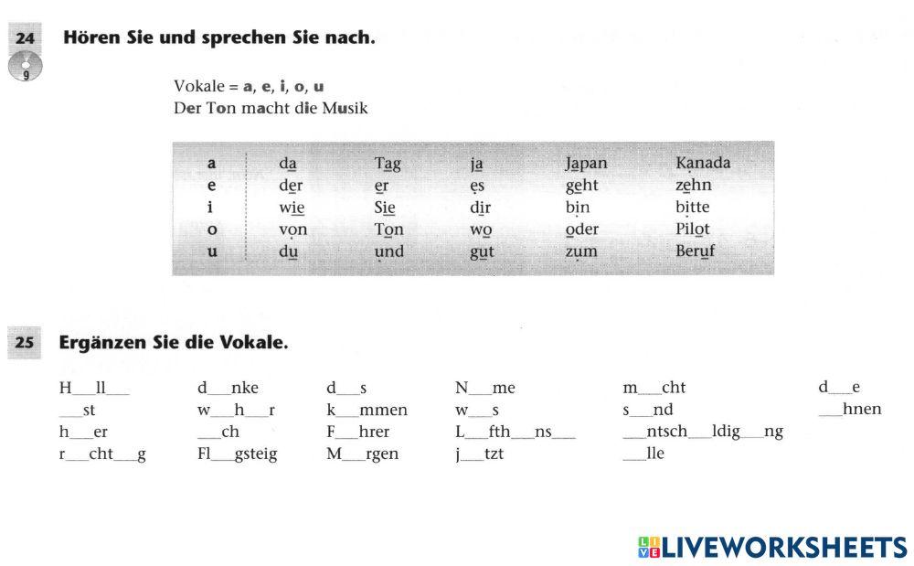A1 - Lektion 1 Phonetik