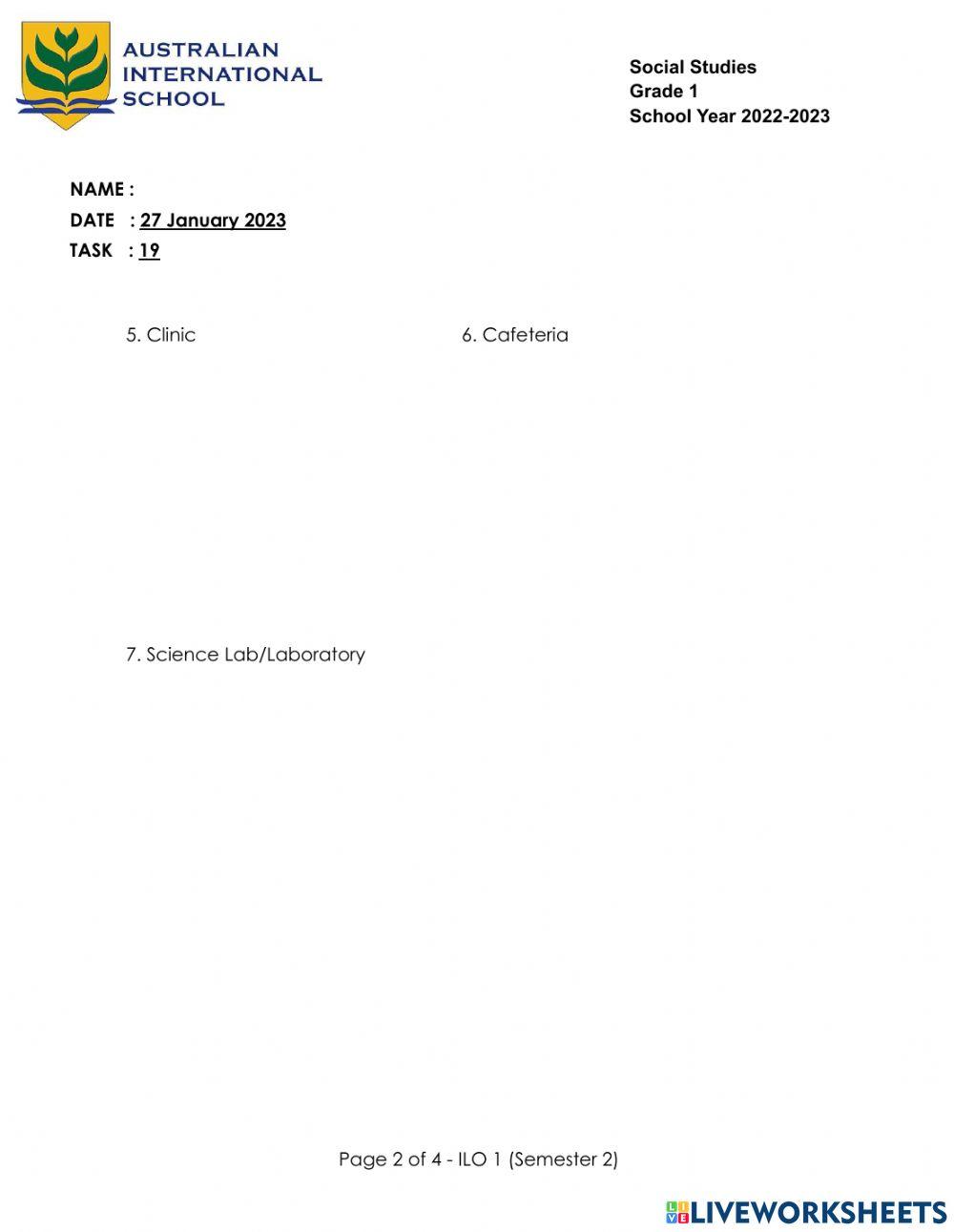 Topic : Knowing my School