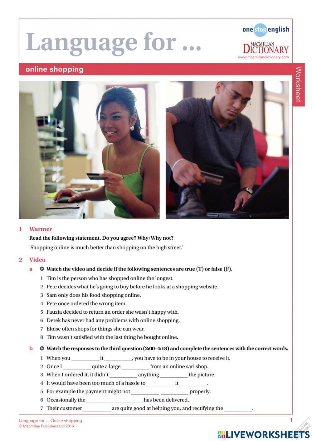 English for Shopping Online