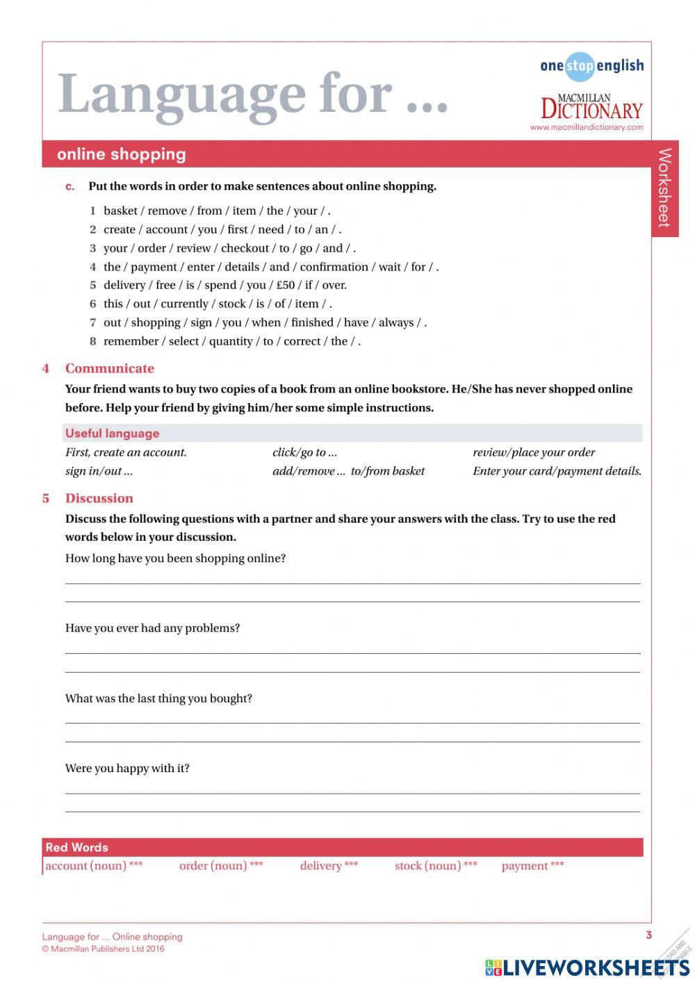 English for Shopping Online