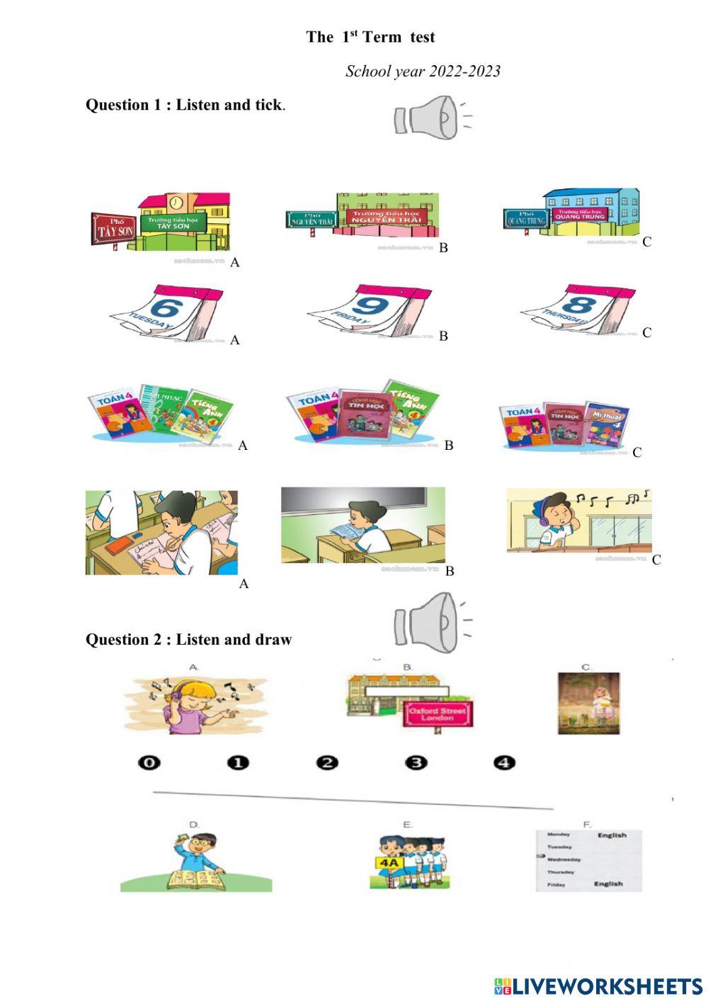 The first Tearm Test-Grade 4