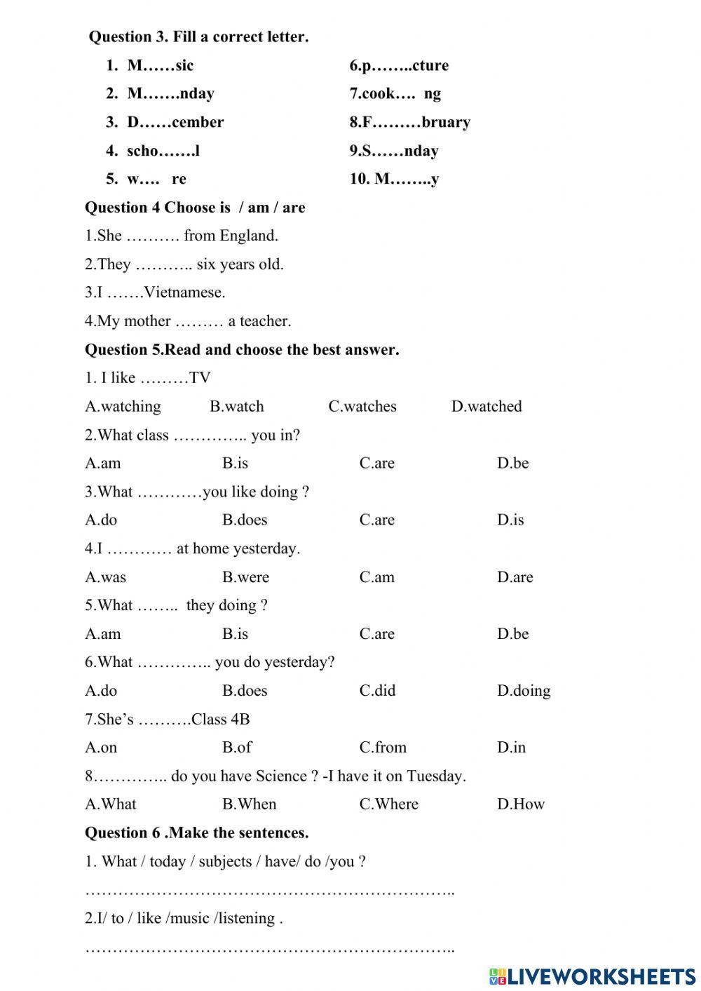The first Tearm Test-Grade 4