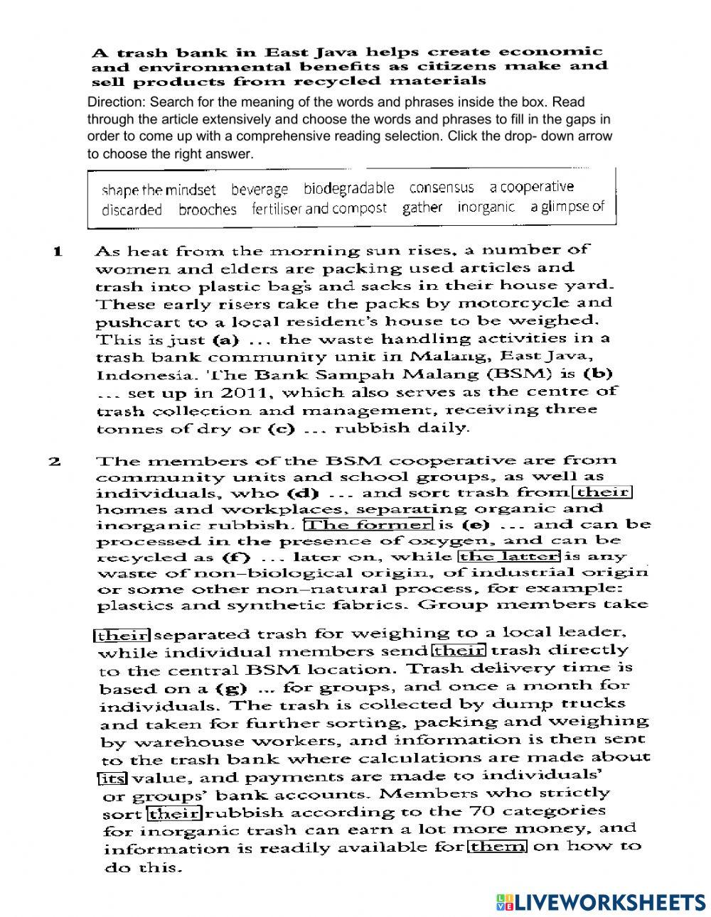 IGCSE-Unit 17:10.3 Extensive Reading-Vocabulary Fill in the gaps 