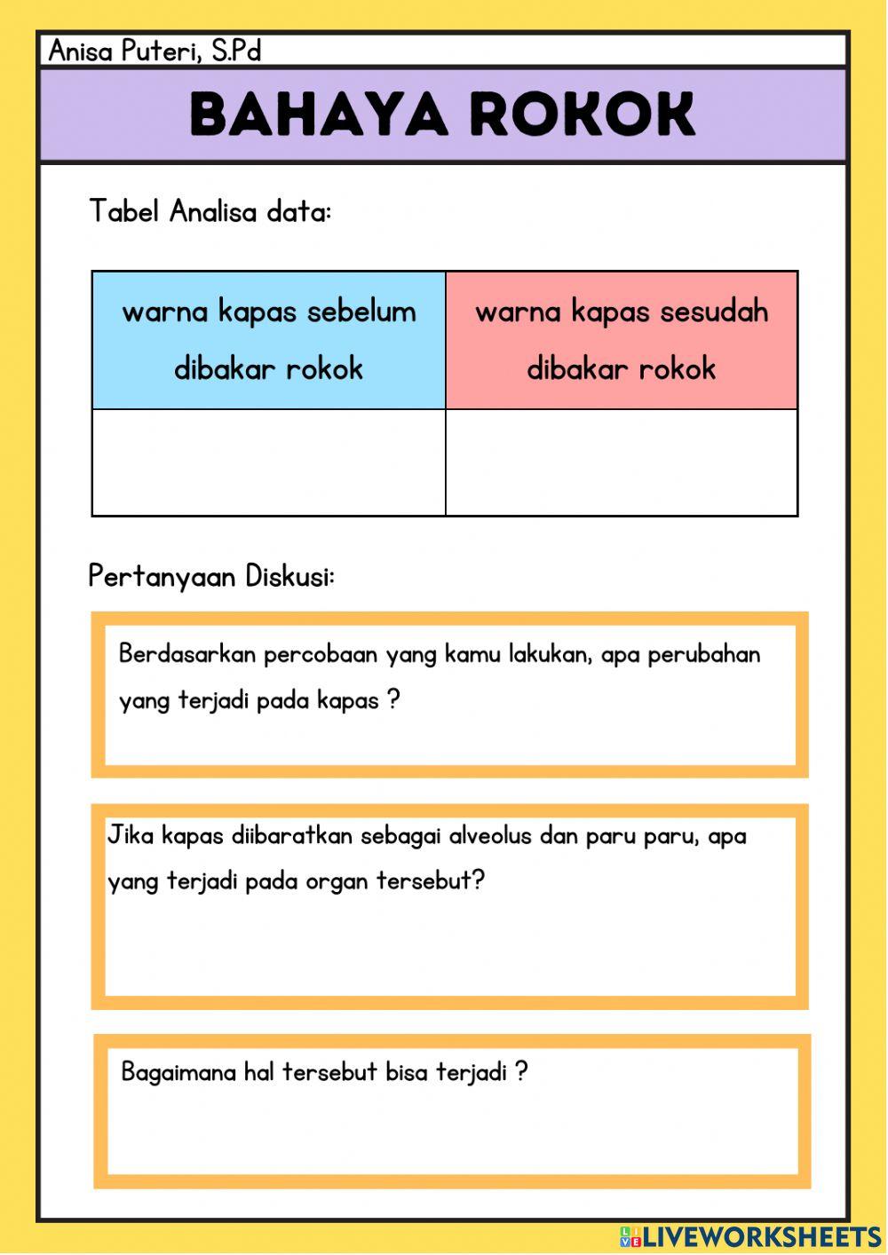 LKPD Praktikum Bahaya Rokok Pernapasan