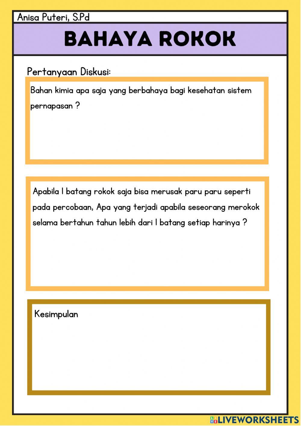 LKPD Praktikum Bahaya Rokok Pernapasan