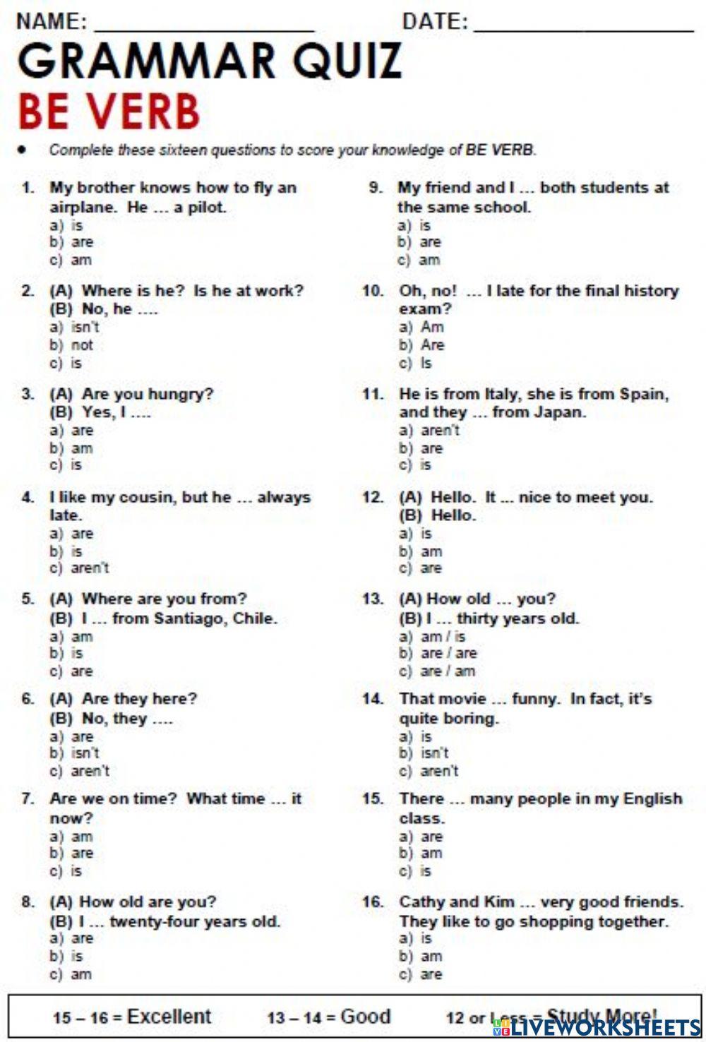 Formative on be-verb