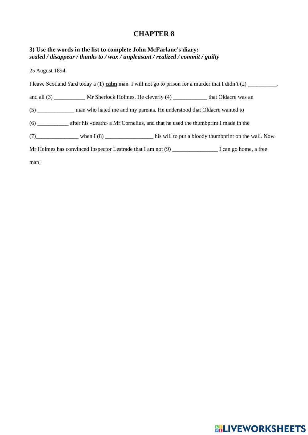 The Norwood Mystery chapters 7 and 8