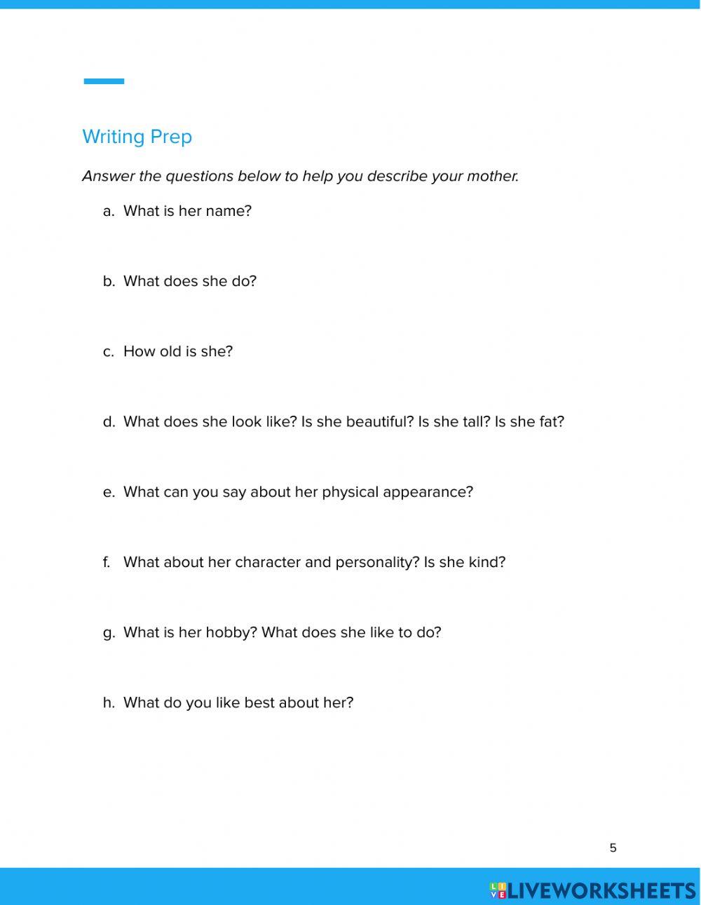 Descriptive Text - Describing People