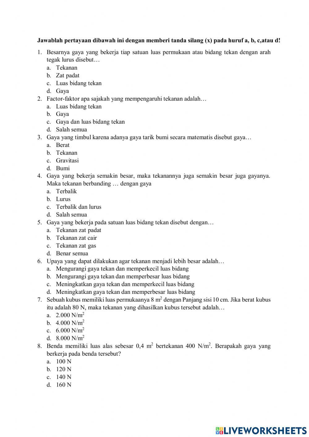 Tekanan pada zat padat