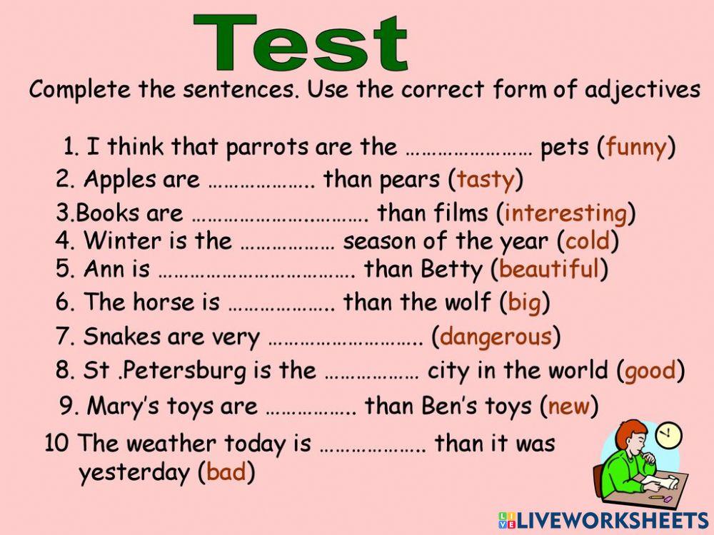 Degrees of comparison of adjectives