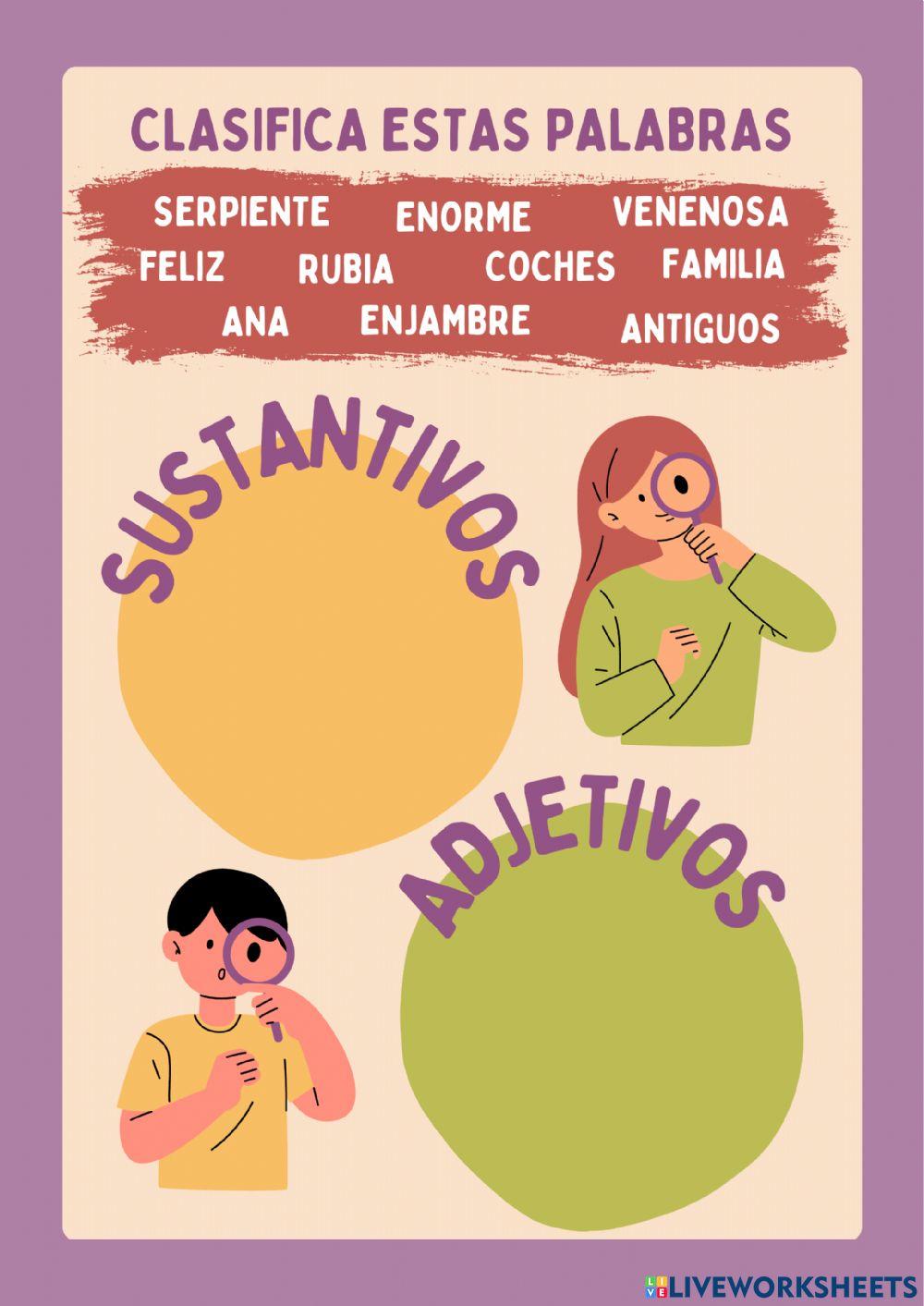 Clasificación adjetivos y sustantivos