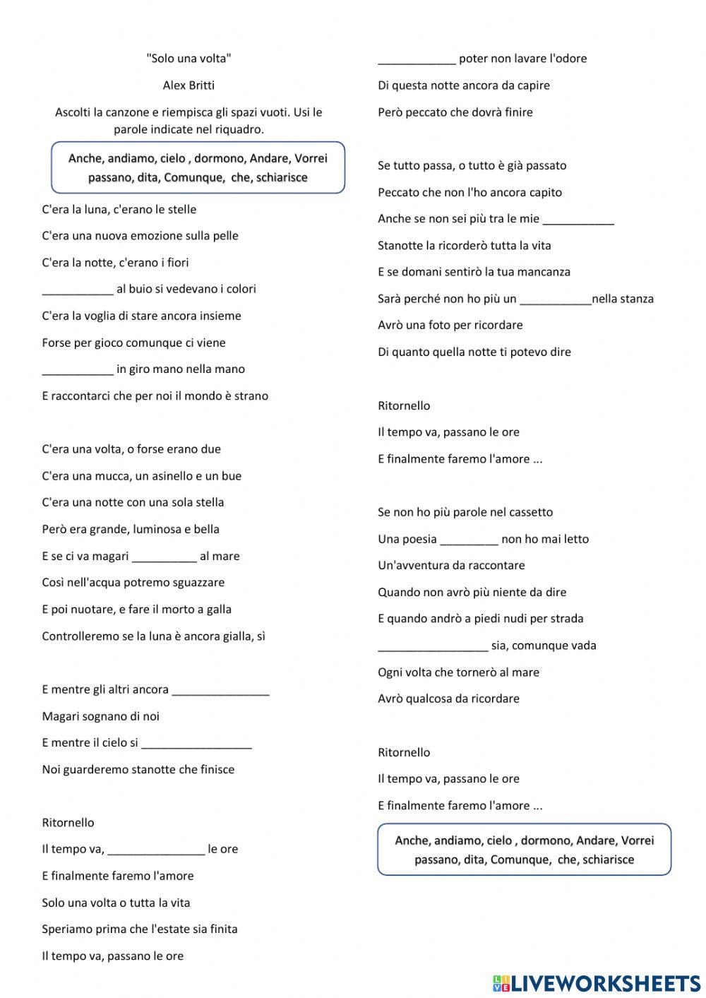 Solo una volta Alex Britti