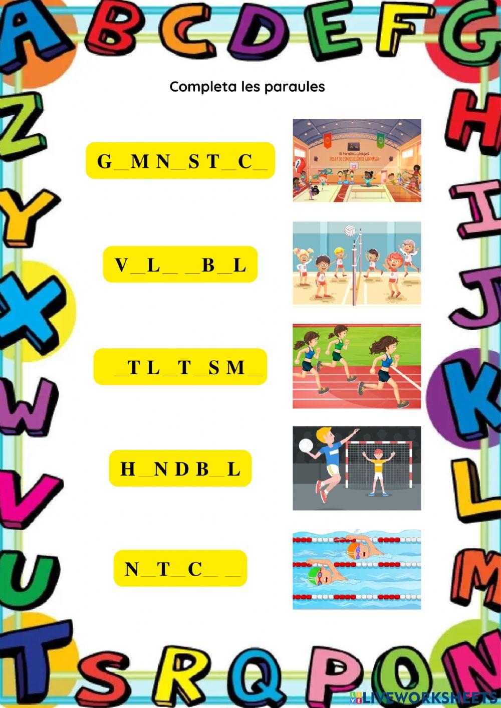 Fitxa vocabulari esports