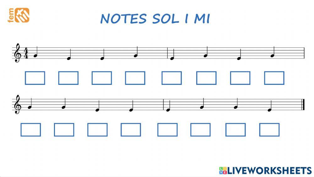 Notes sol i mi