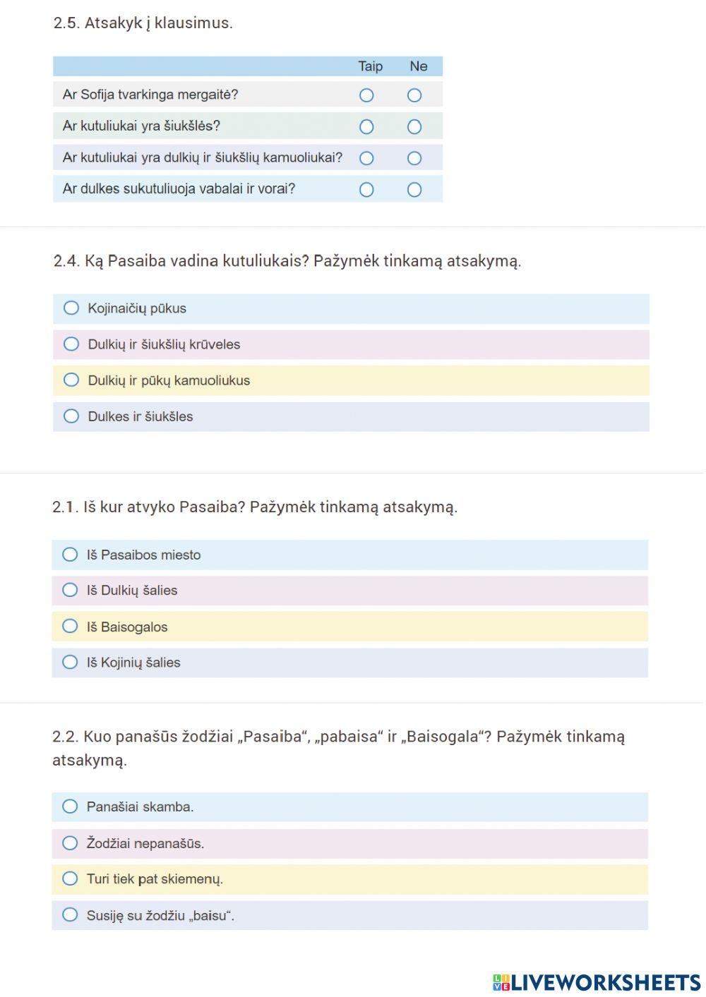 Teksto suvokimas-2kl