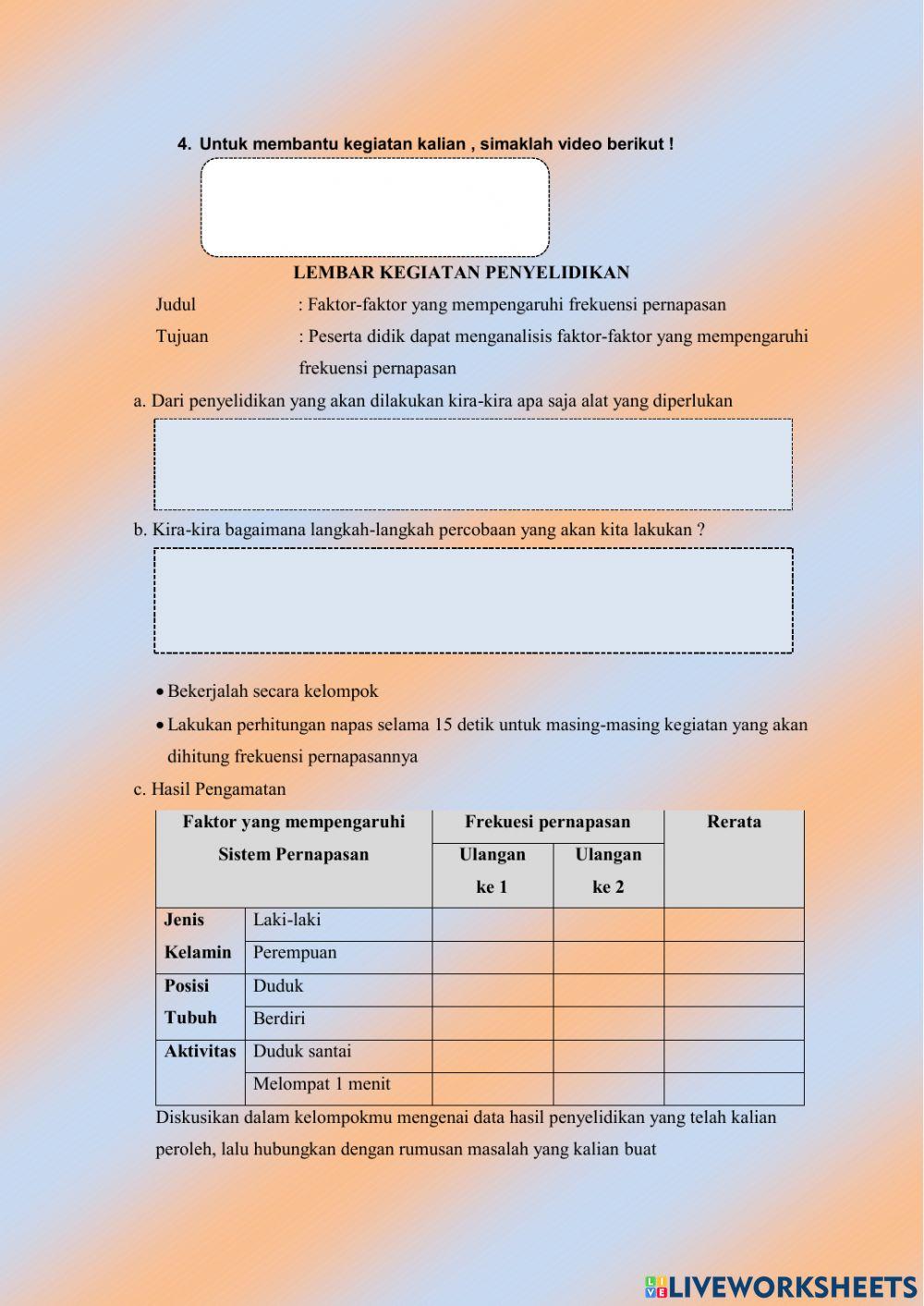 Lkpd organ pernafasan manusia