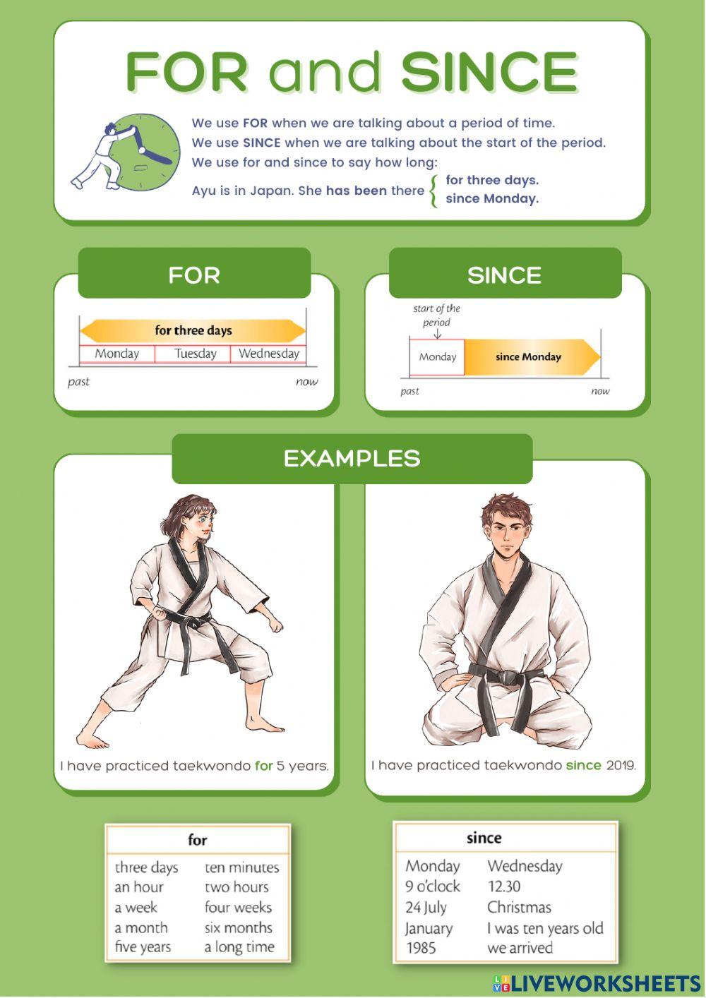 Present Perfect: Since and For