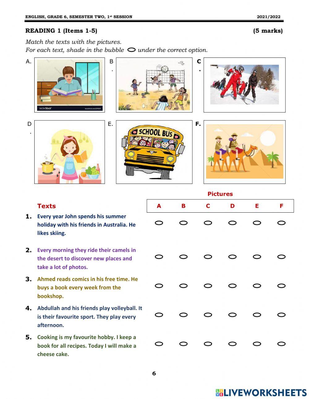 Grade 6 MOCK EXAM  S 2