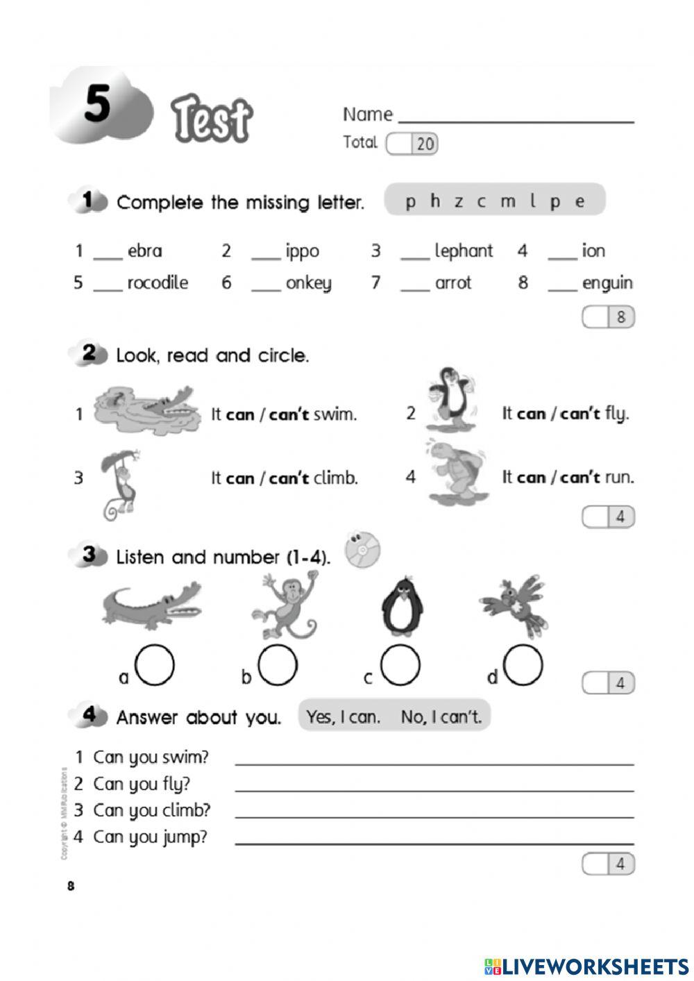 Unit 2 Klasa 5 Test 2280433 | Test 5 | LanaNikSchool3 | LiveWorksheets