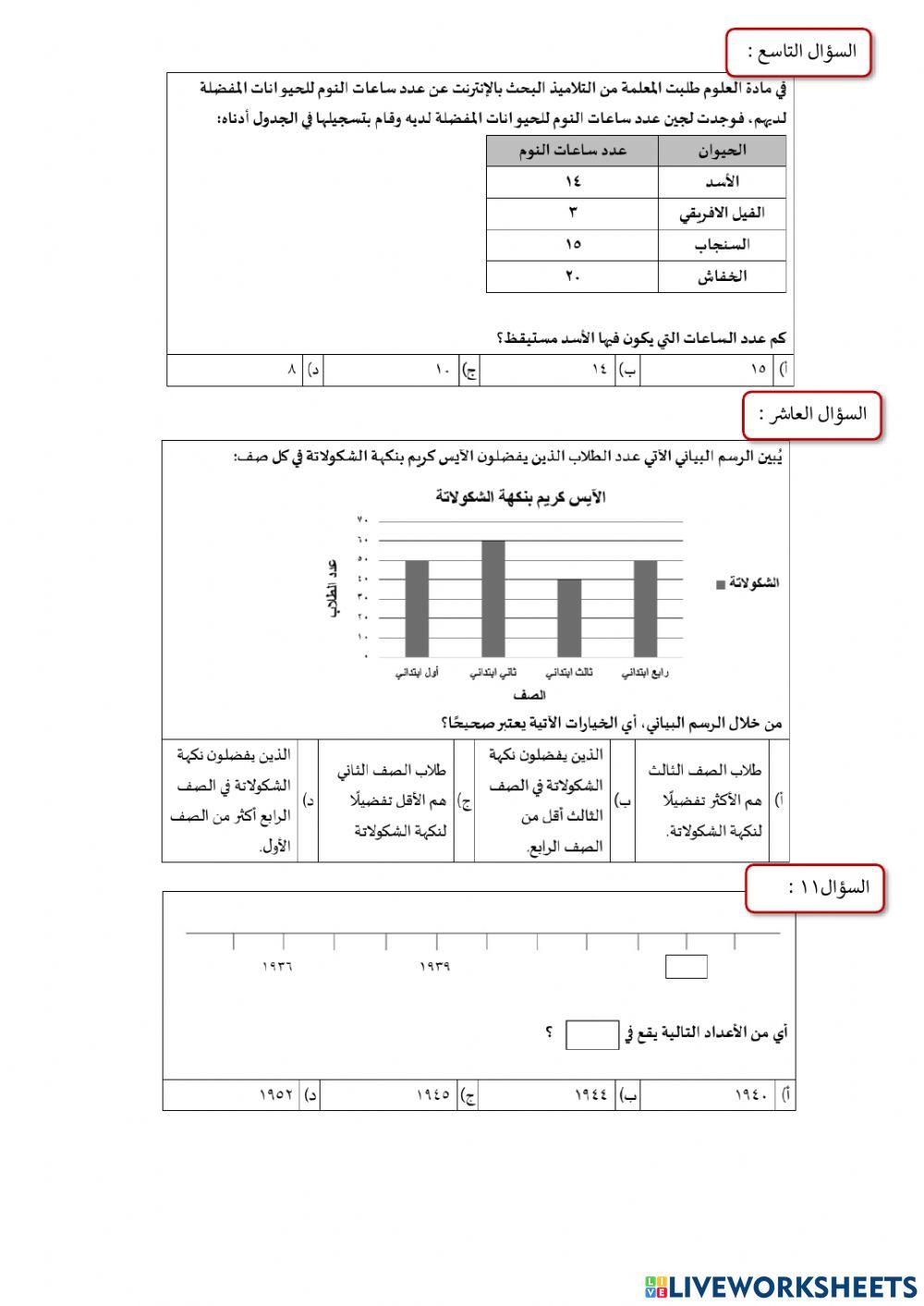 الاختبار المعياري الثامن
