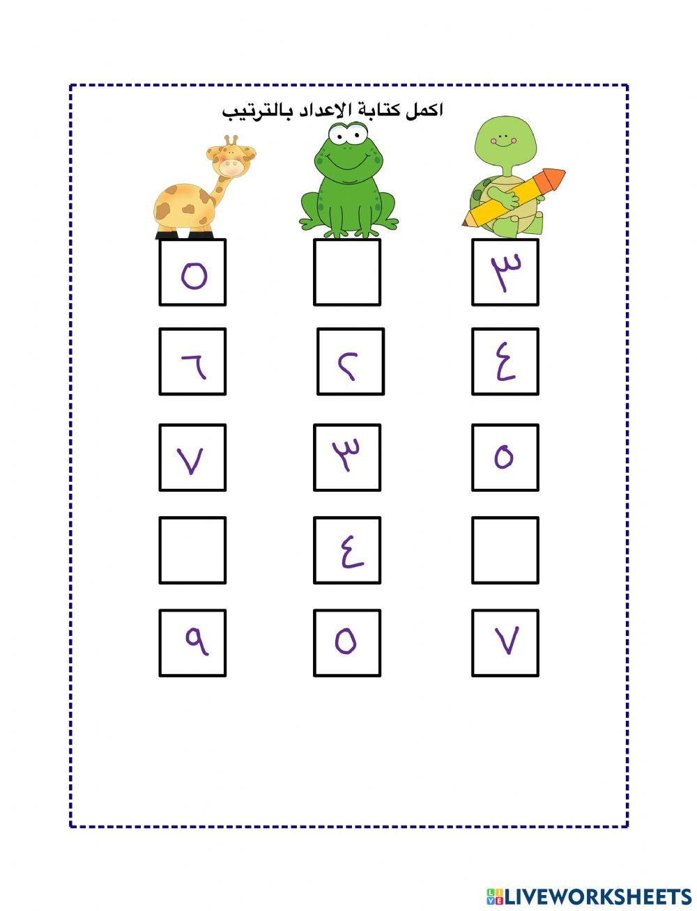 ترتيب الاعداد