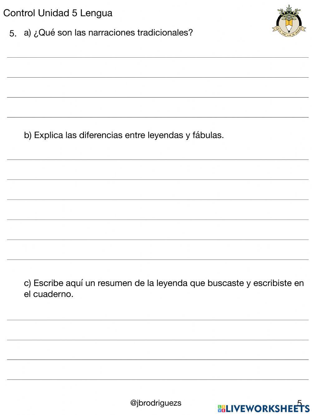 Contro U.5 lengua 5º