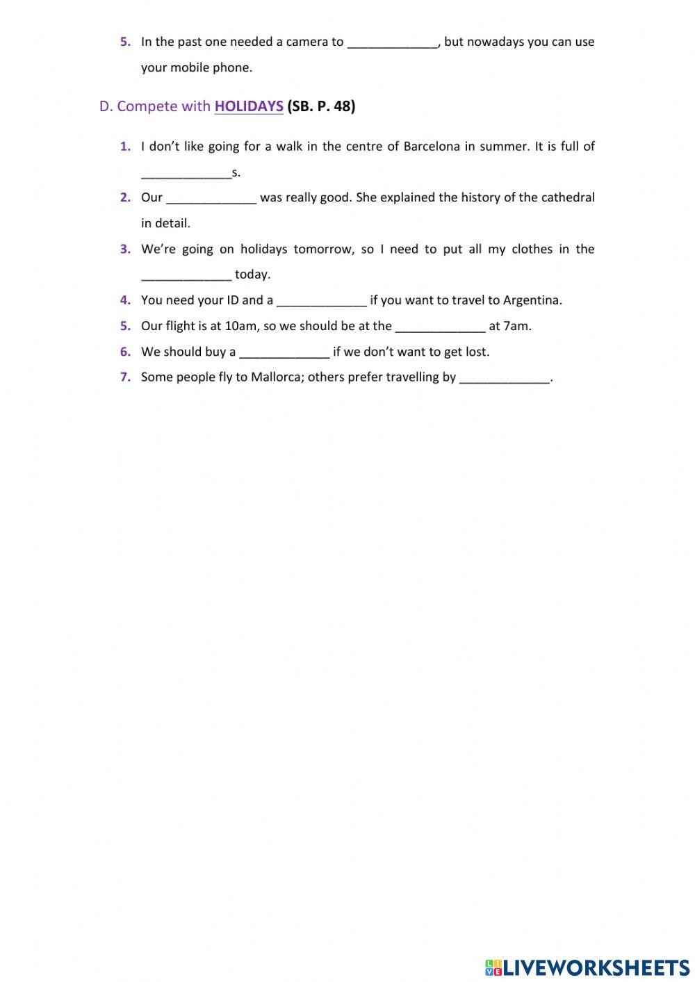 Vocabulary - Emotions, Jobs, Holidays Vocabulary - Emotions, Jobs, Holidays
