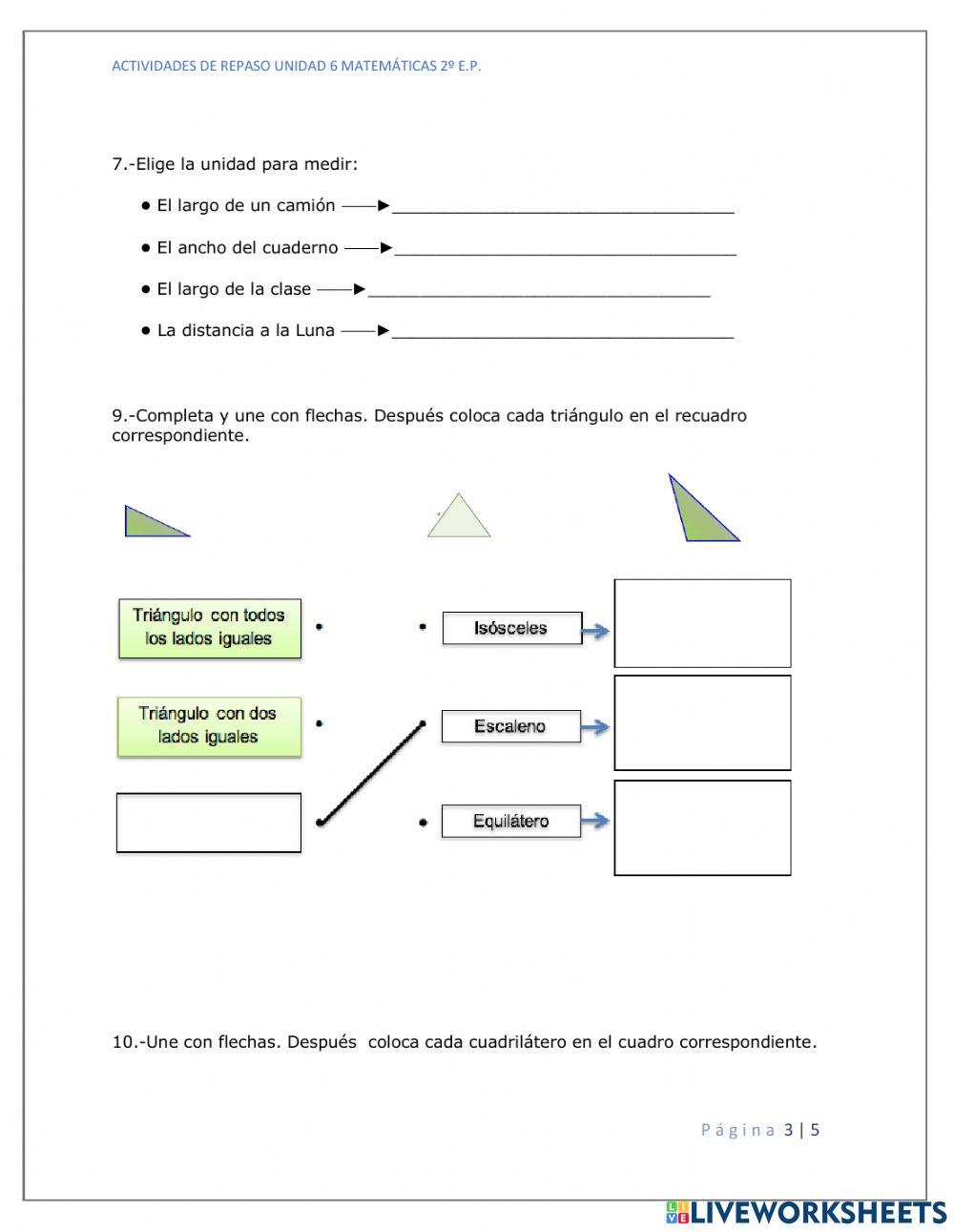 Unidad 6 matemáticas 2º Primaria