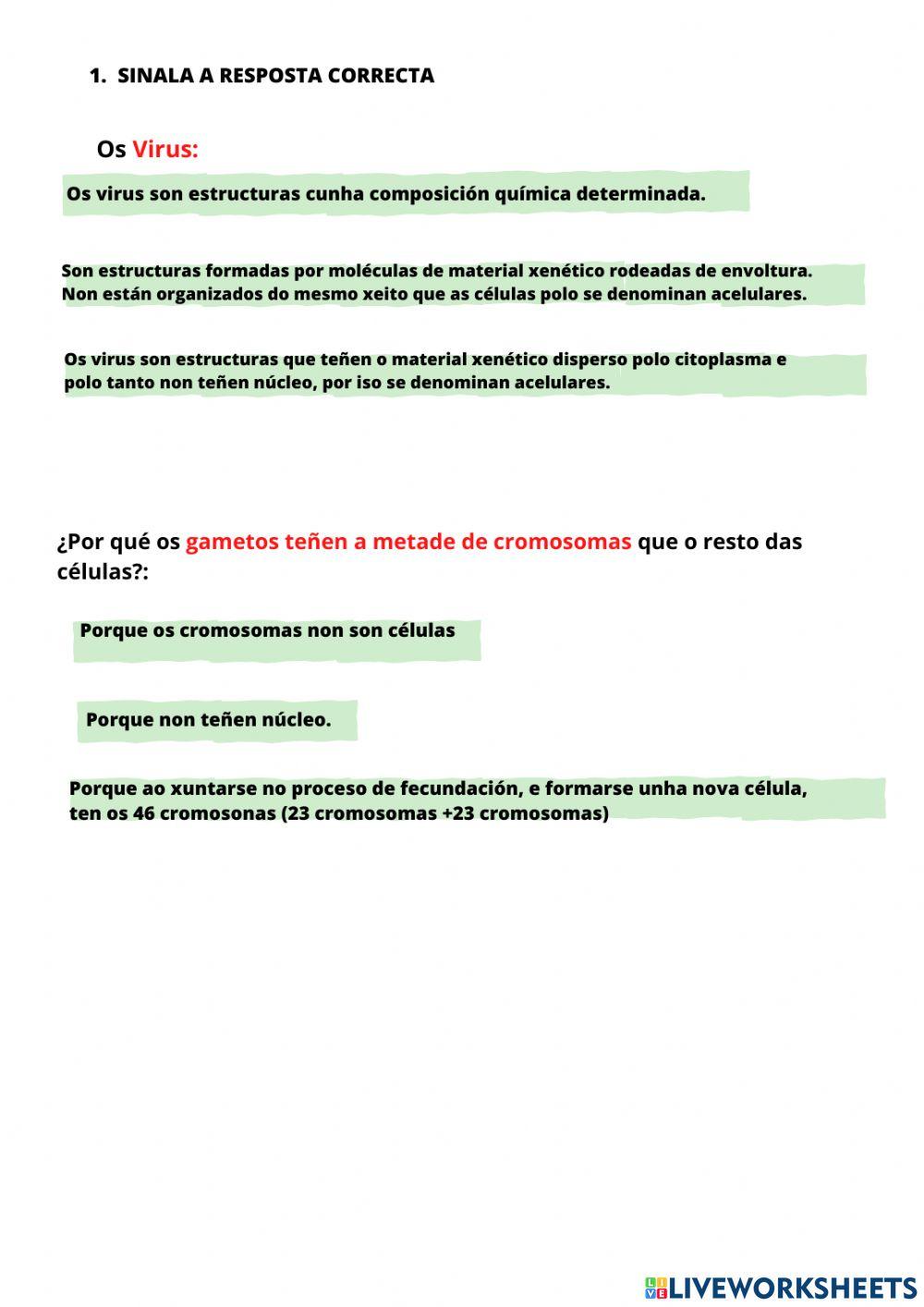 Células, func. vitais, virus