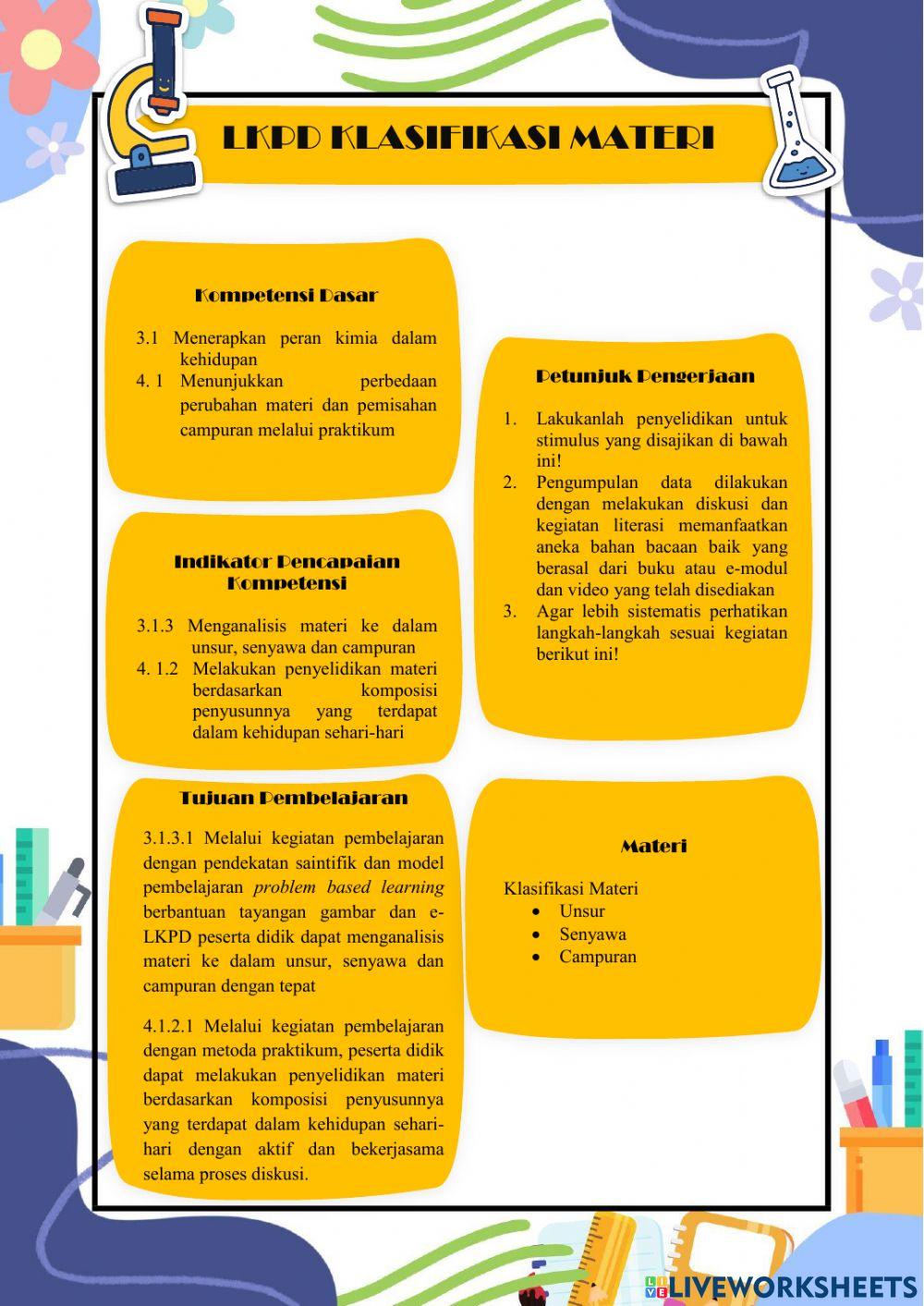 LKPD Klasifikasi Materi K13