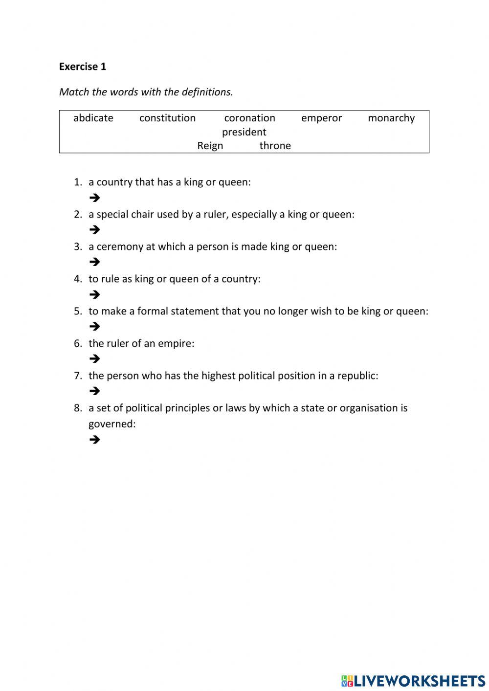 IE3, Unit 5, Grammar and Vocabulary, Exercise 1