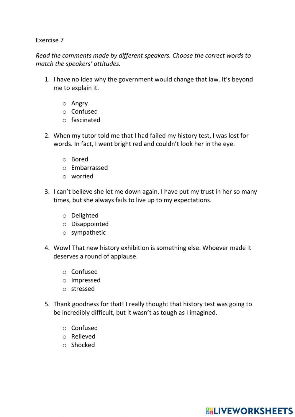 IE3, Unit 5, Grammar and Vocabulary, Exercise 7