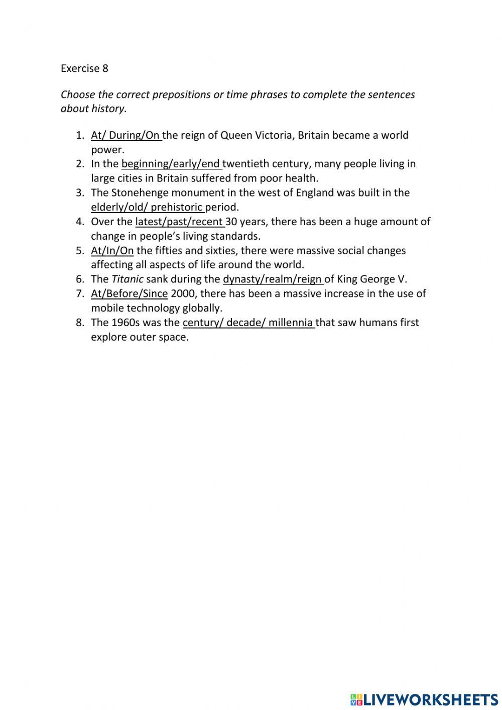 IE3, Unit 5, Grammar and Vocabulary, Exercise 8