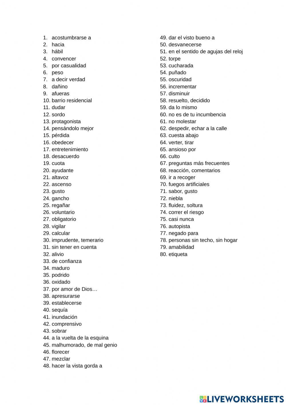 Vocabulario