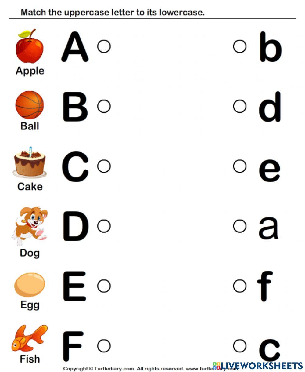 2510949 Match the capital letters with small letters