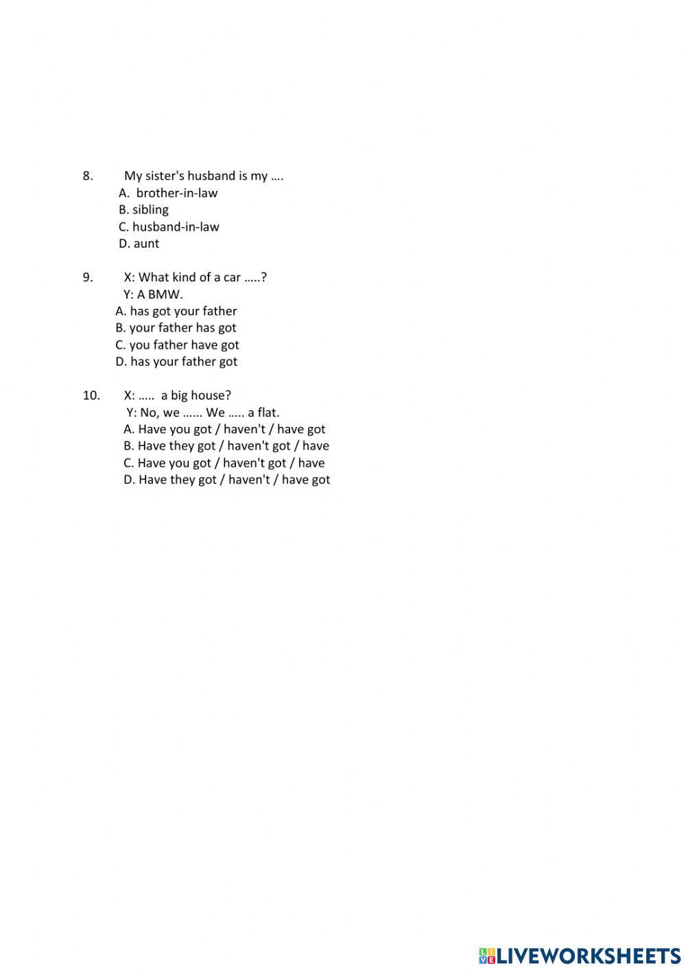 Quiz unit 3 speakout