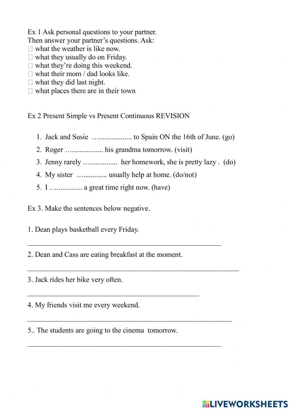 Present Simple vs Present Continuous