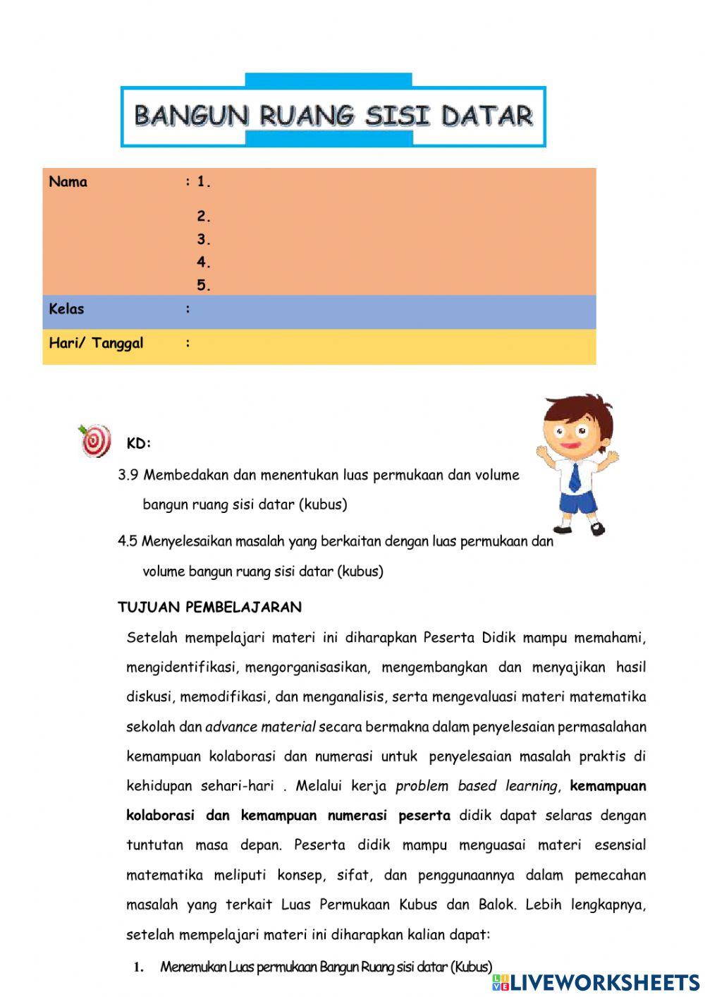 Lkpd luas permukaan kubus